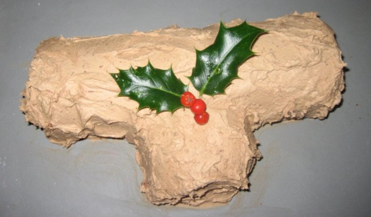 Chocolate cakes are often made to represent the Yule log. 