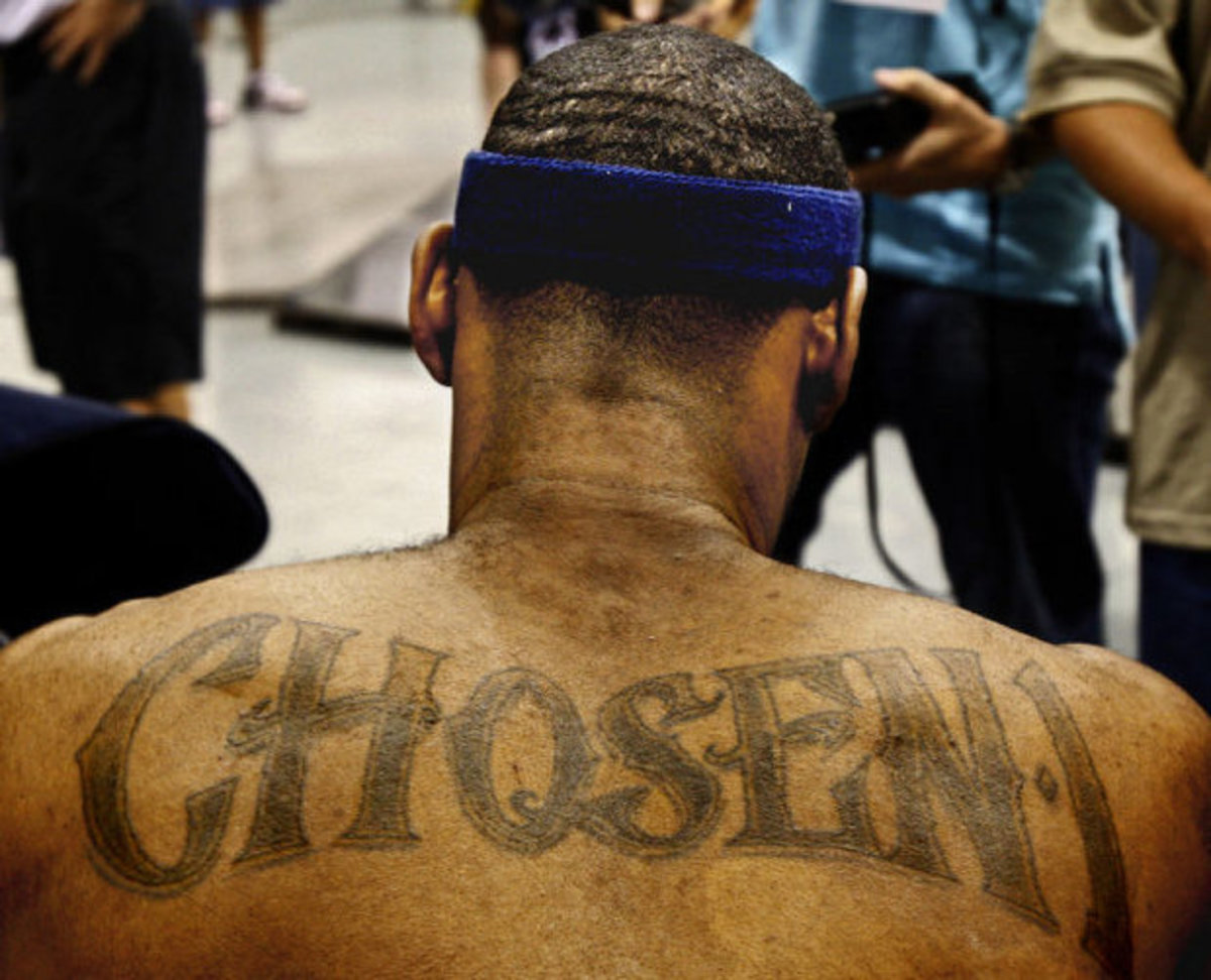 Lebron James Chosen one tattoo:  Can you spell Ego?