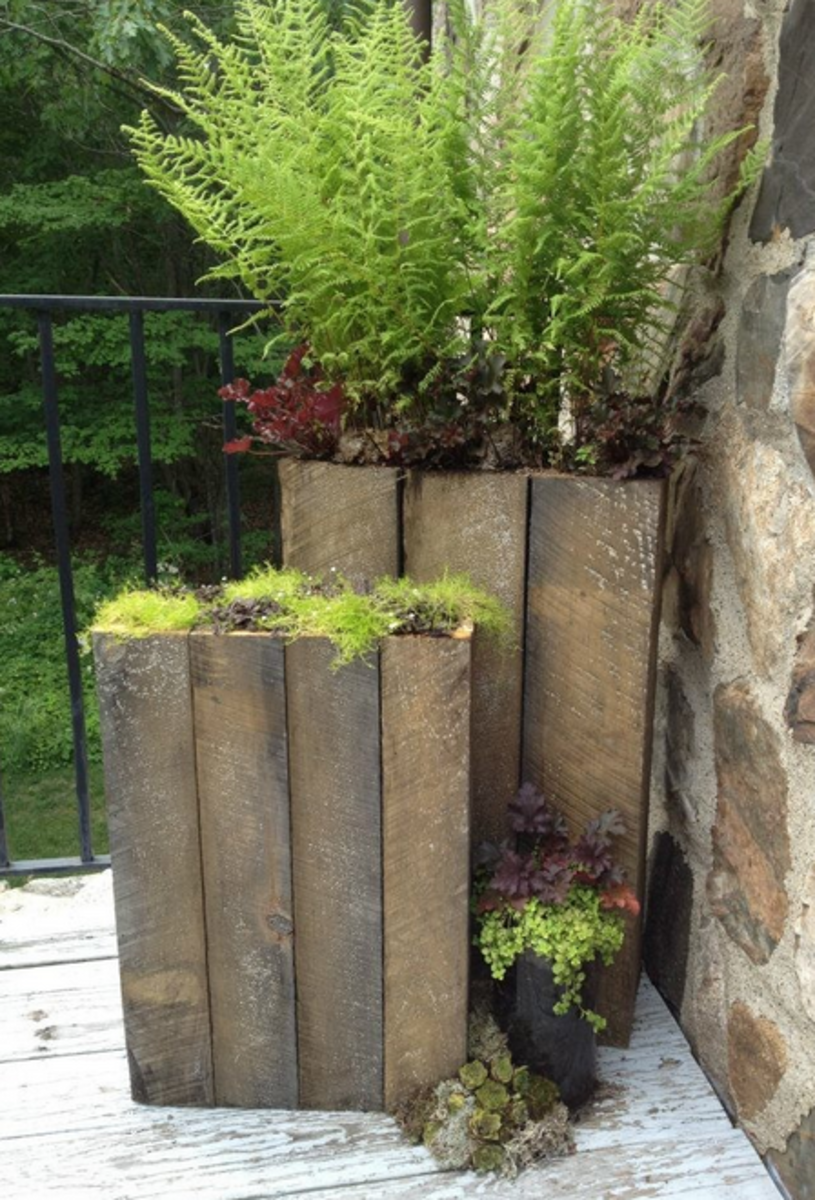 Recycled Barn Wood Planters