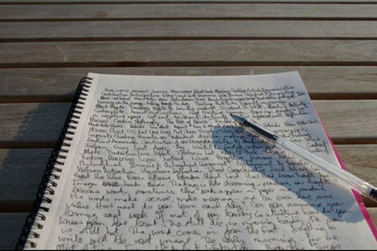 English Notebook writing.