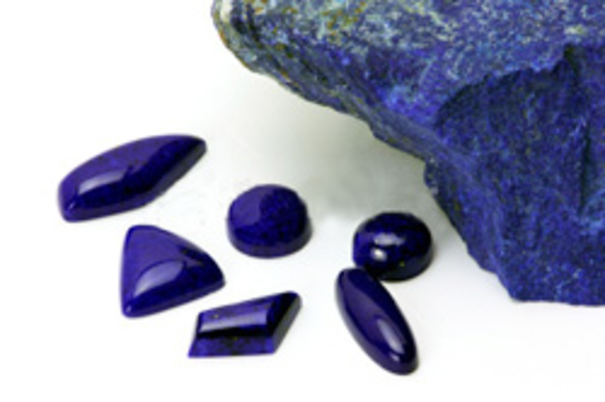 Lapis Lazuli is a common semi-precious gemstone found in Egyptian jewellery and is representative of the night sky in ancient Egyptian mythology. It has gold flecks in it.