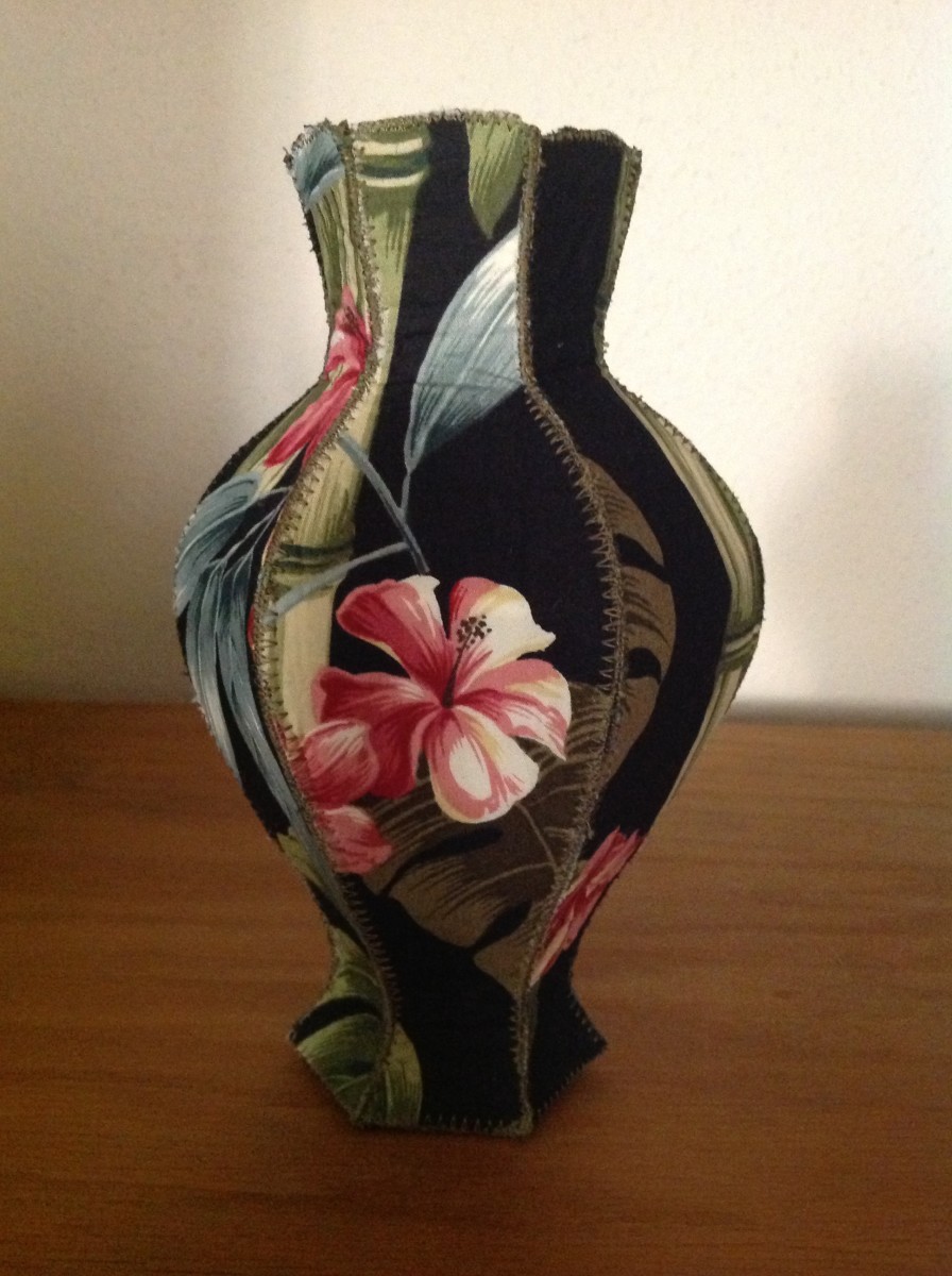 Fabric pottery by Sherrill Andrea.