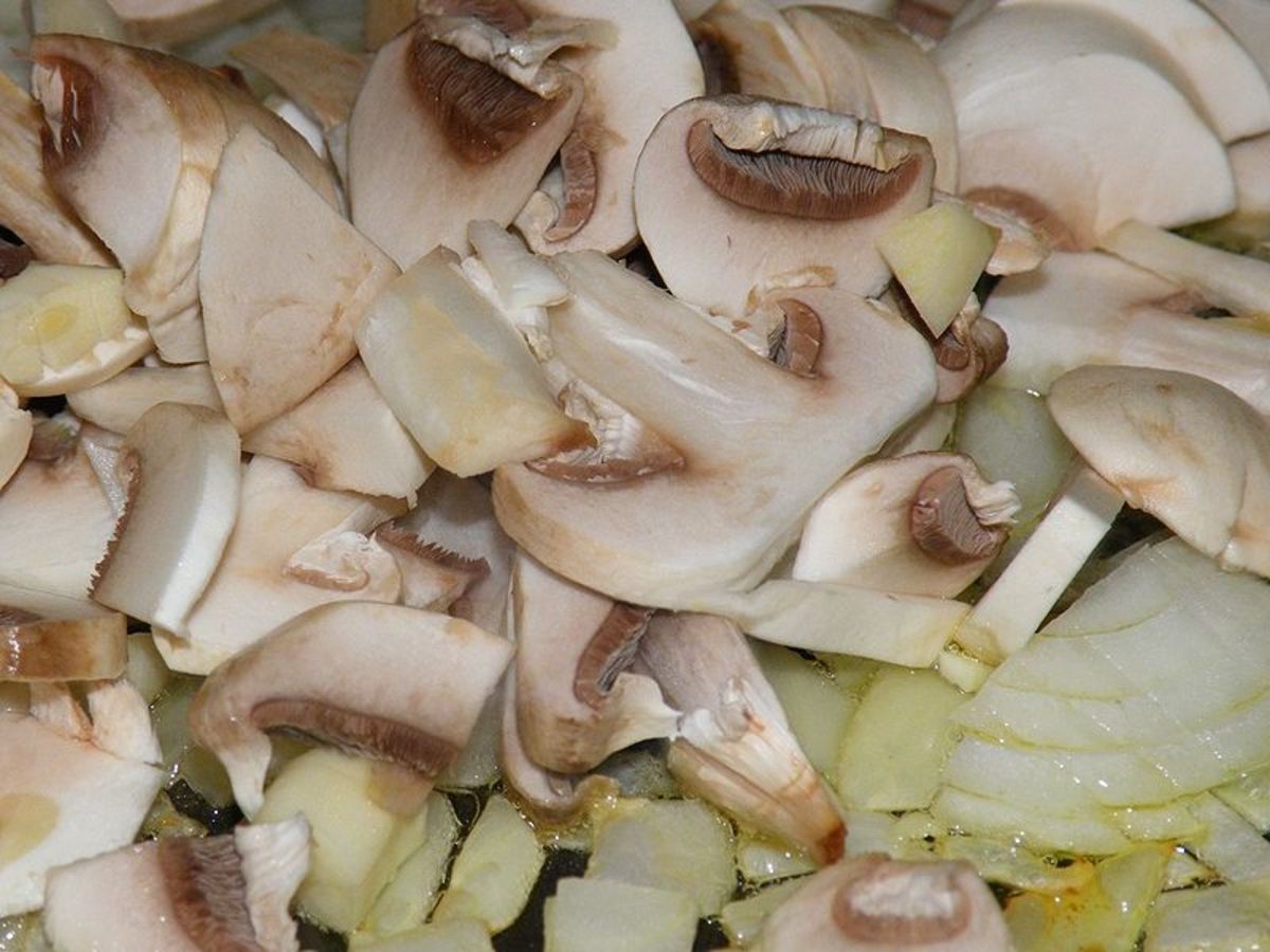 Chopped mushrooms and onions