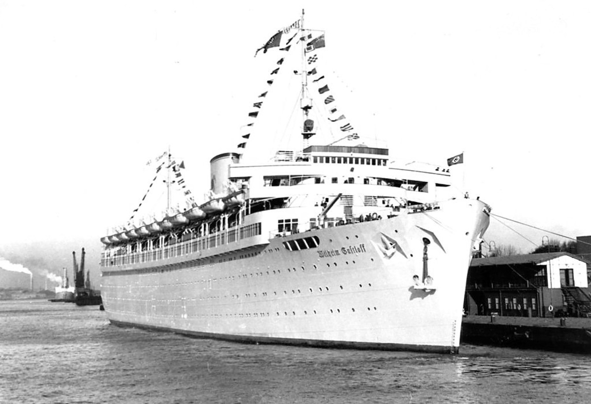 A rare photo of the Wilhelm Gustloff as a pleasure cruise ship. She would spend most of her short life as a military vessel.