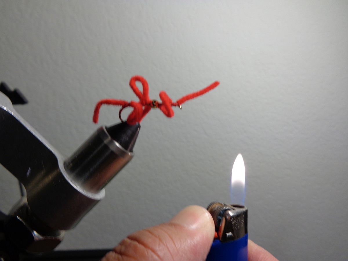 Butane Lighter to form the worm ends.
