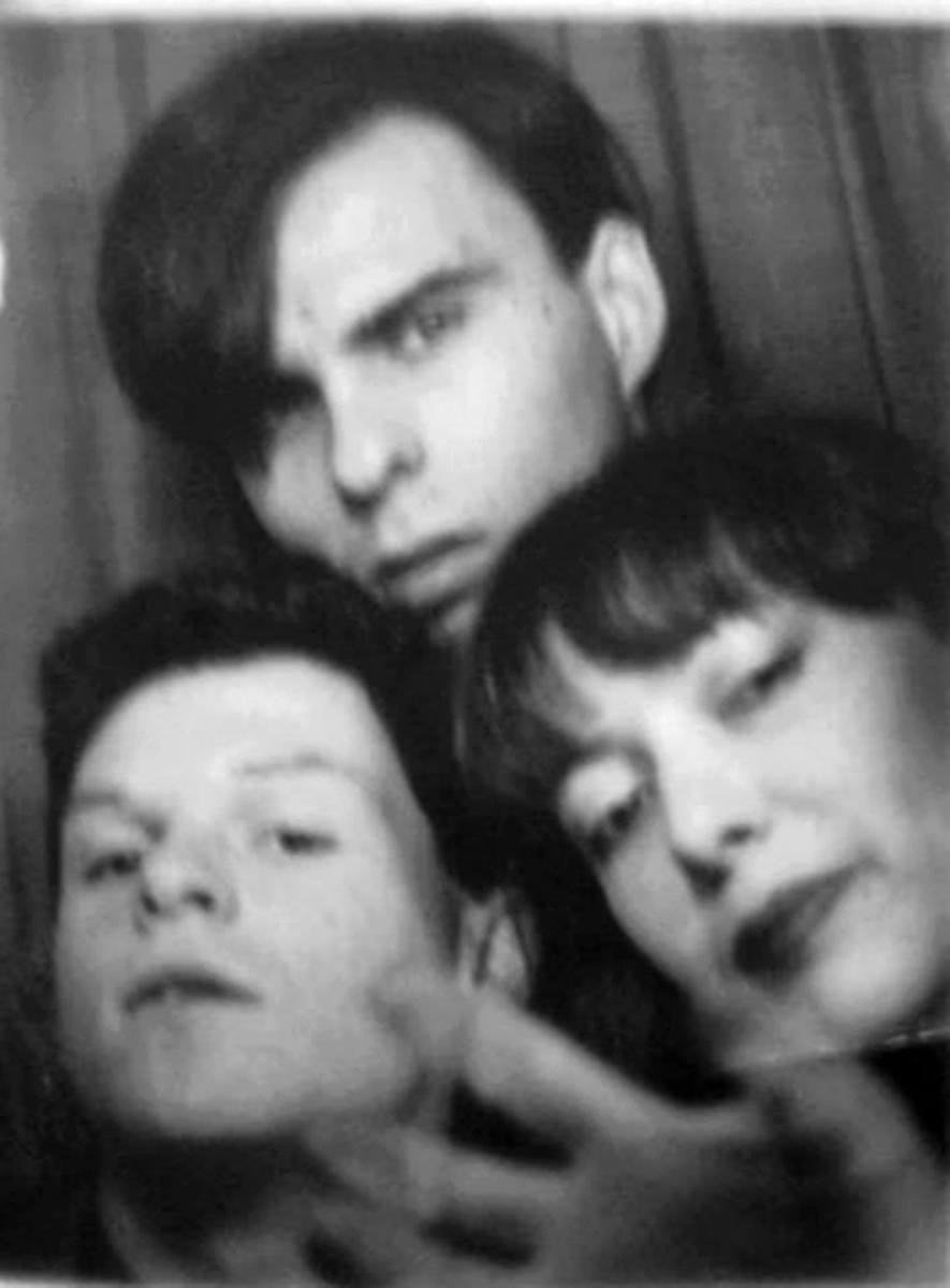 Me in the photo booth at Manchester Victoria train station with Dave (on the left) and Rob after a night out in Manchester, when we missed the last train back to Blackpool.