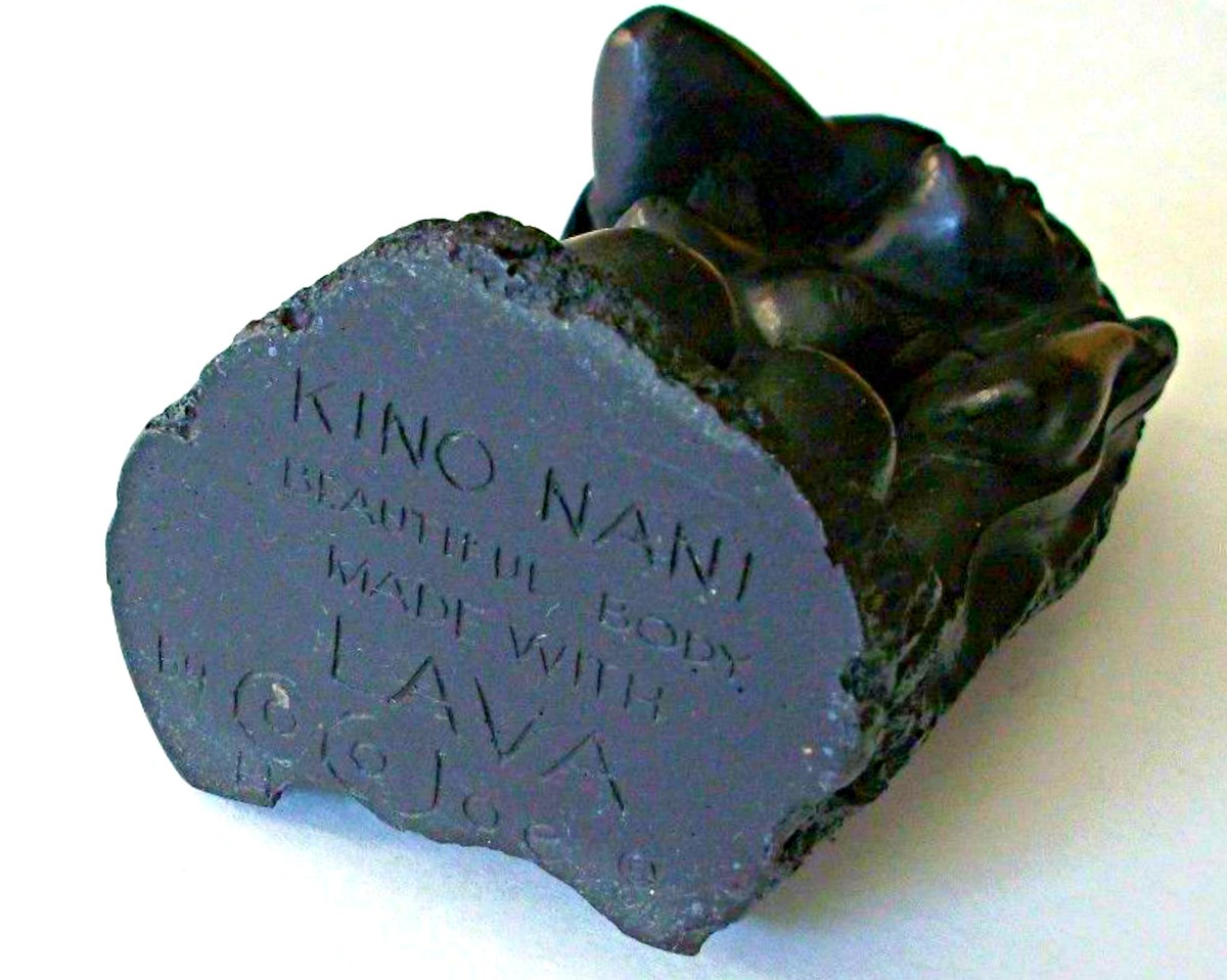 The figure stands 5-1/2 inches high.  It is very sound. Original 1964 CoCo Joe Hawaiian Lava Figure titled "Kino Nani" Beautiful Body.  It is sculpted out of Lava.