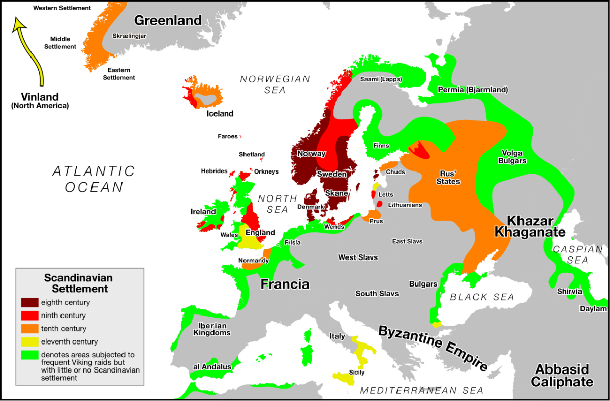 A Map Showing Viking Expansion