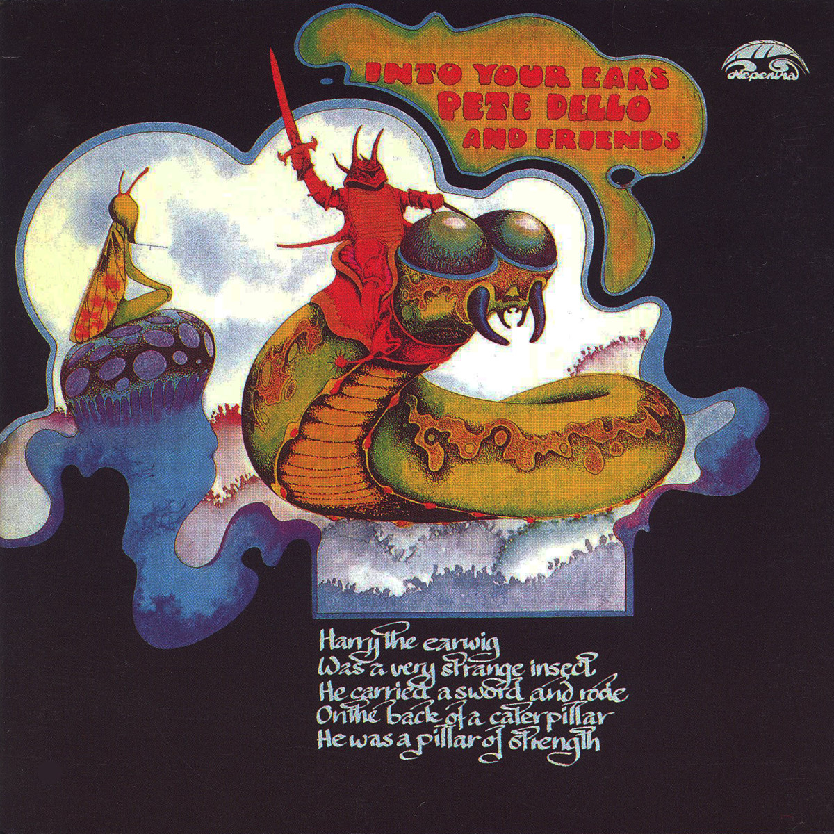 Pete Dello and Friends "Into Your Ears"  ‎Nepentha 6437001 12" Vinyl Record, UK Pressing (1971) Album Cover Art by Roger Dean