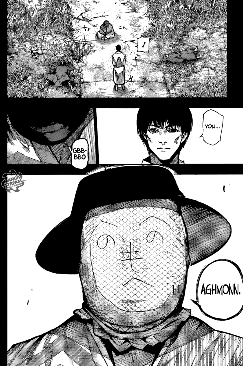 Scarecrow rescuing Amon in Tokyo Ghoul:re chapter 111.