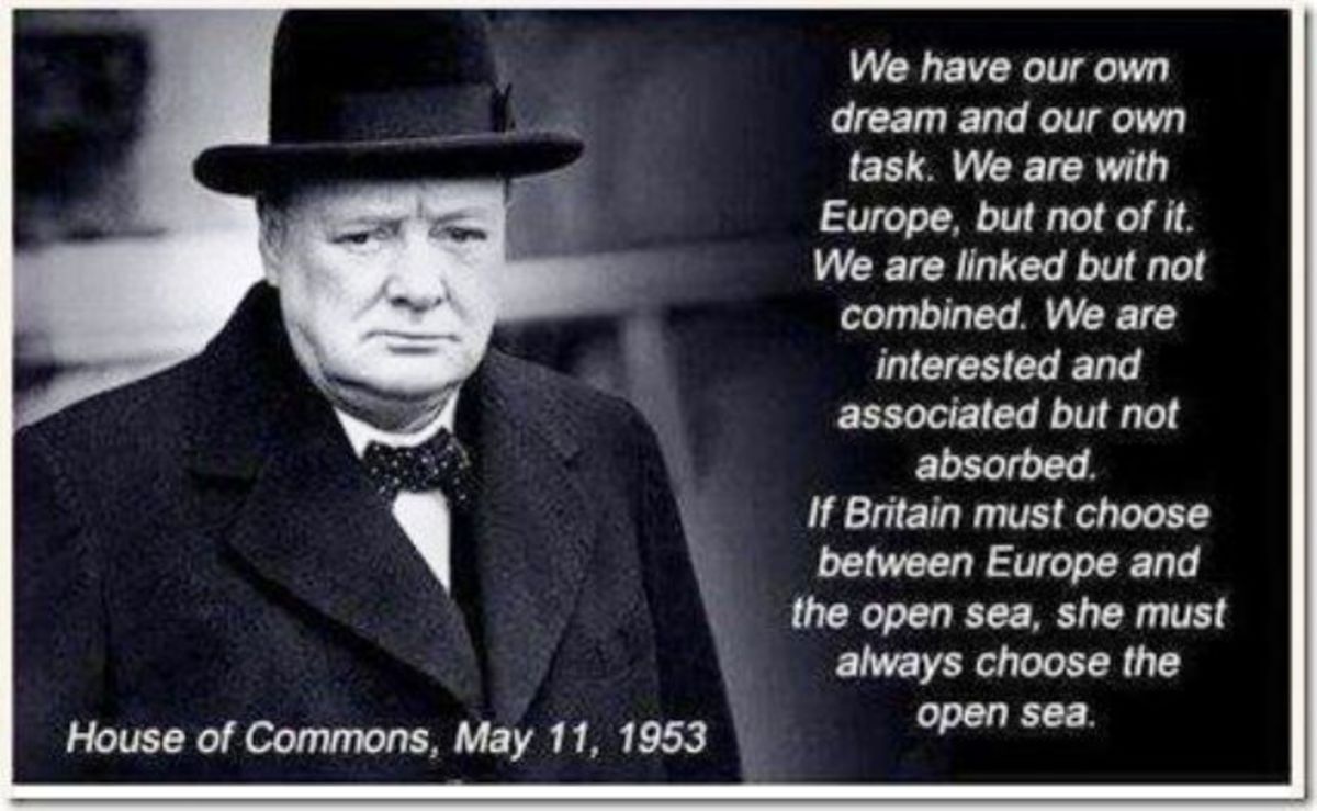 Winston Churchill on Europe. It was his idea that the war-torn states of mainland Europe should unite in peace as one community. However, Britain's involvement in what had been the Common Market and became the European Union became a costly mistake