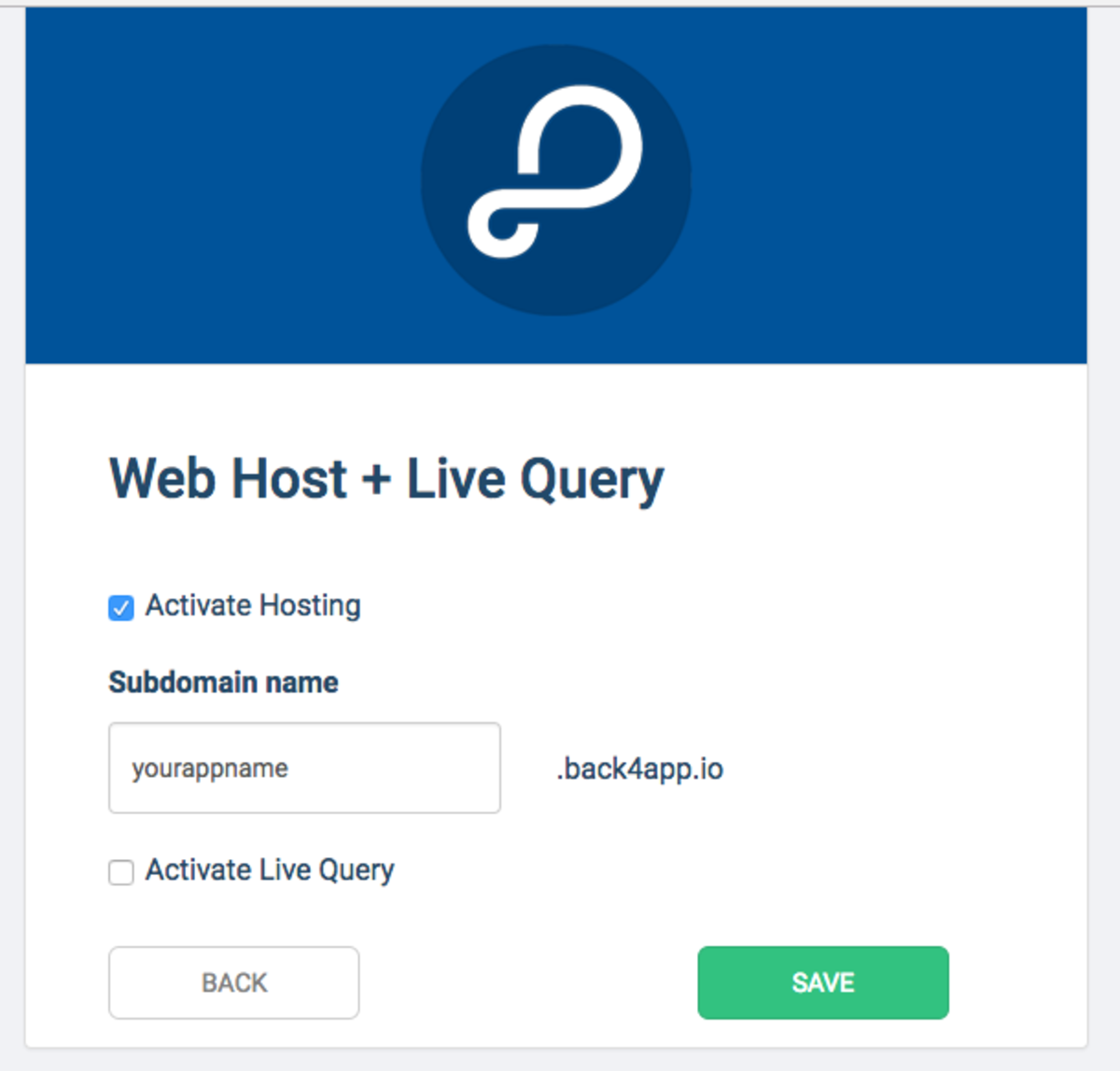 Activate Web Hosting and Live Query