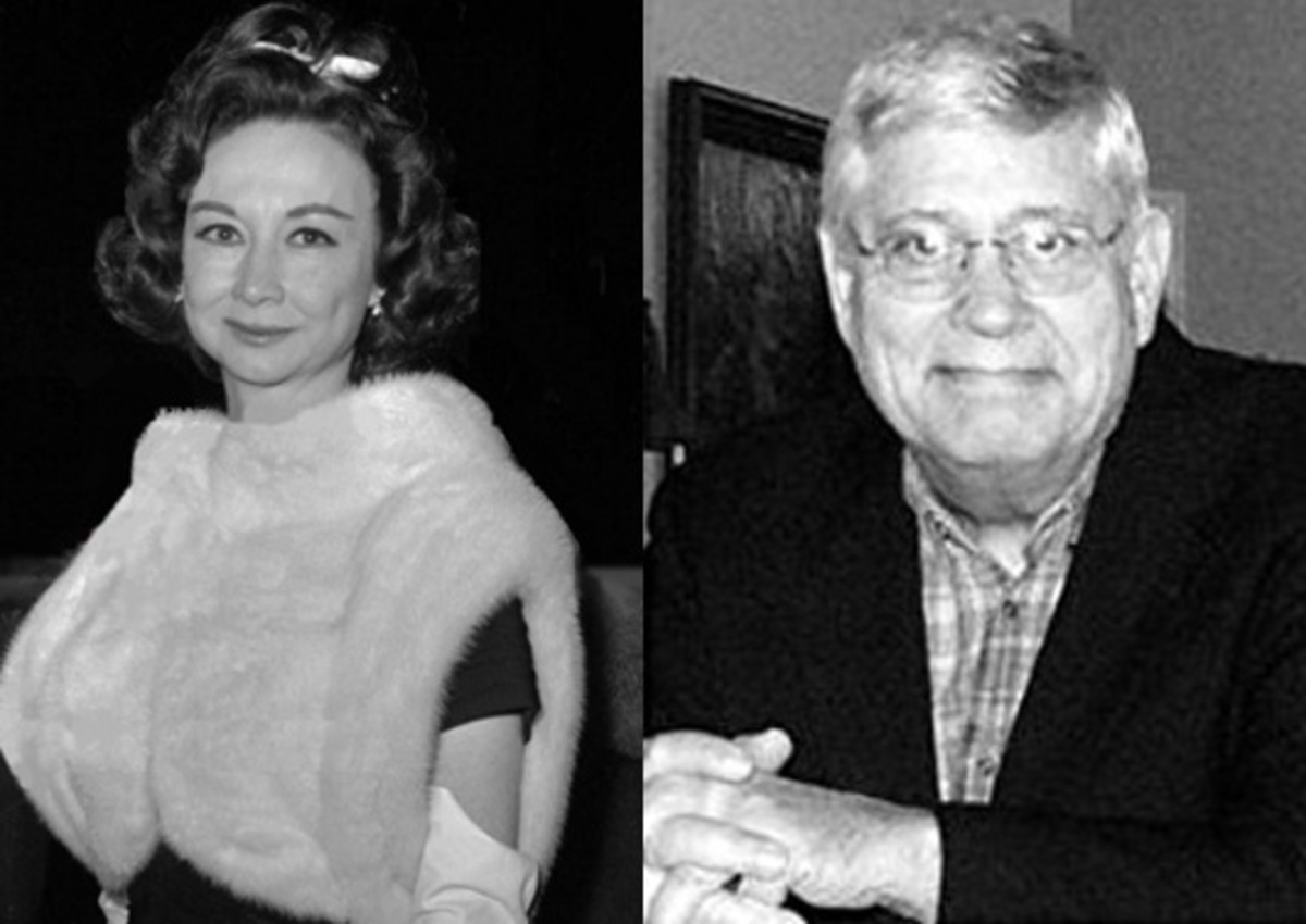 Left: Photo of Dorothy Kilgallen dressed for an evening out. Right: Ron Pataky in later years.