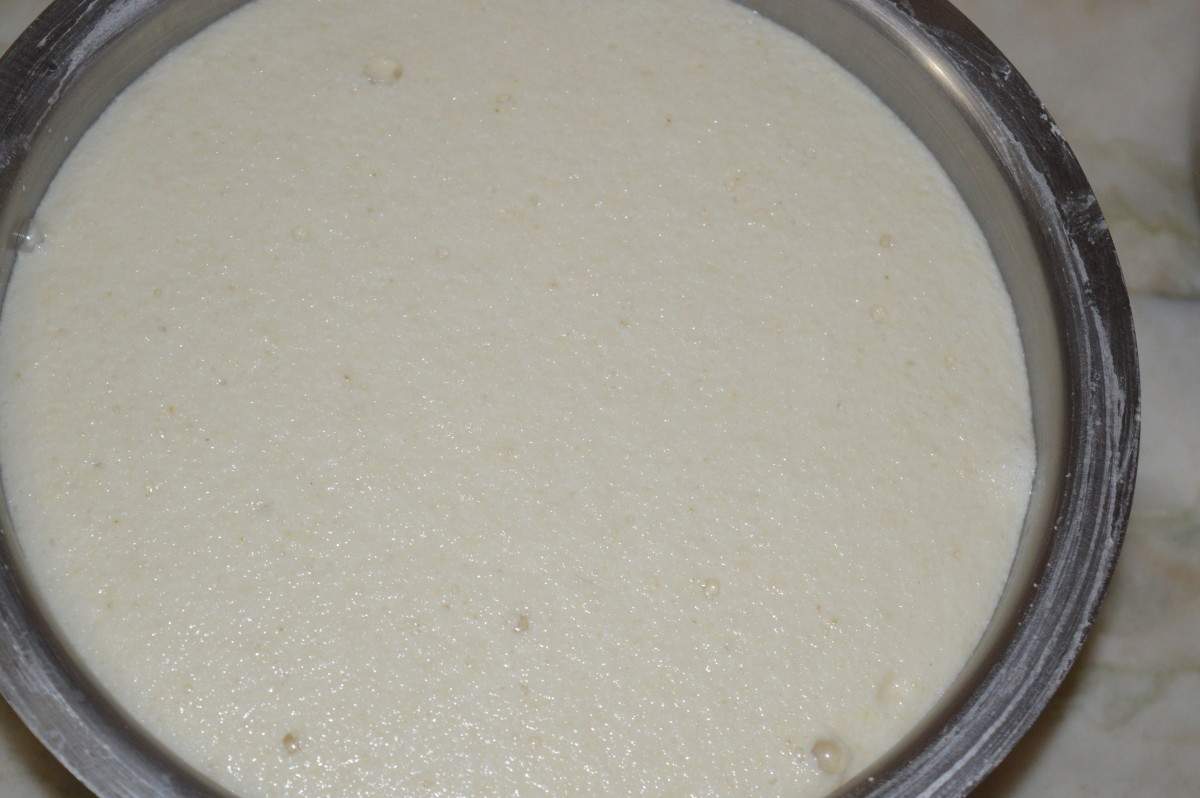The batter after fermenting