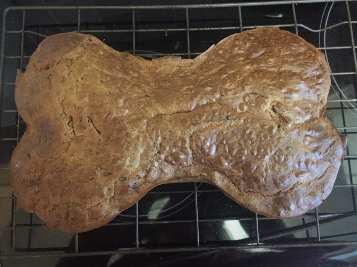 Liver Cake is a doggy favourite, though it doesn't have to be cooked in the shape of a bone for your pooch to love it