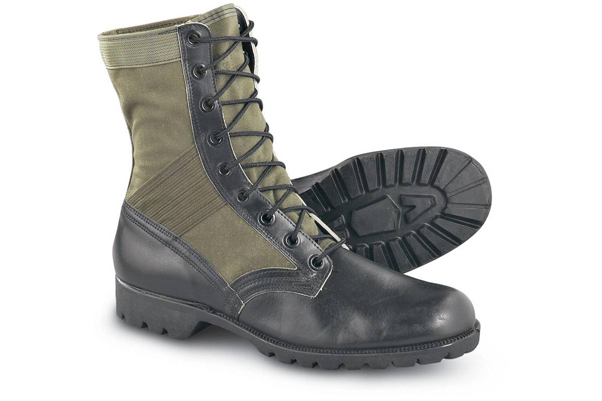 The modern style is also fairly diverse, with jungle boots such as these, or more desert oriented styles that you can find in milsurp stores and rothco. 