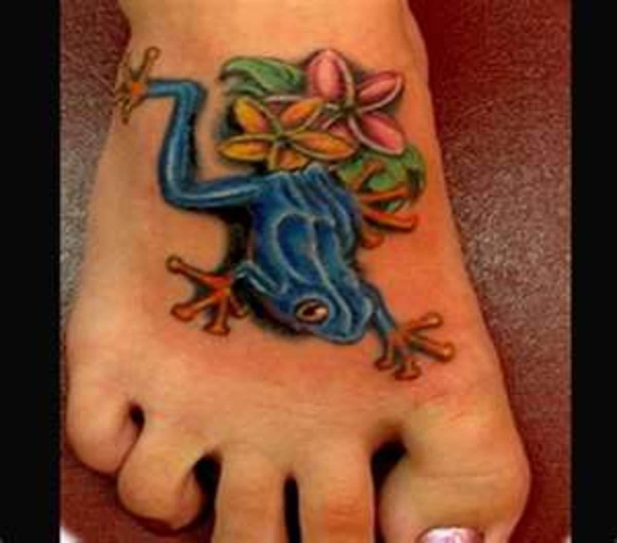 Cute Frog on Lily Pad Tattoos