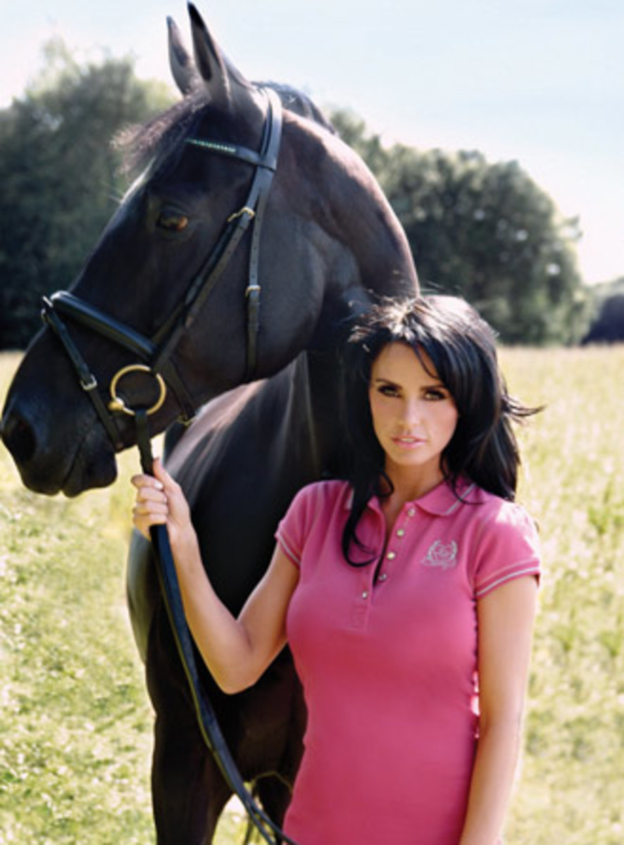 Model Katie Price with her dressage horse