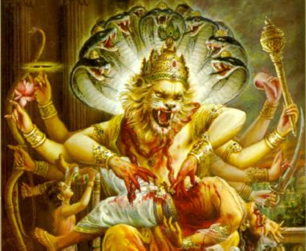 Lord Narasimha - Lord Maha Vishnu in his half Lion and half man Avatar