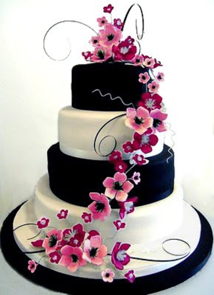 black and white and pink wedding theme