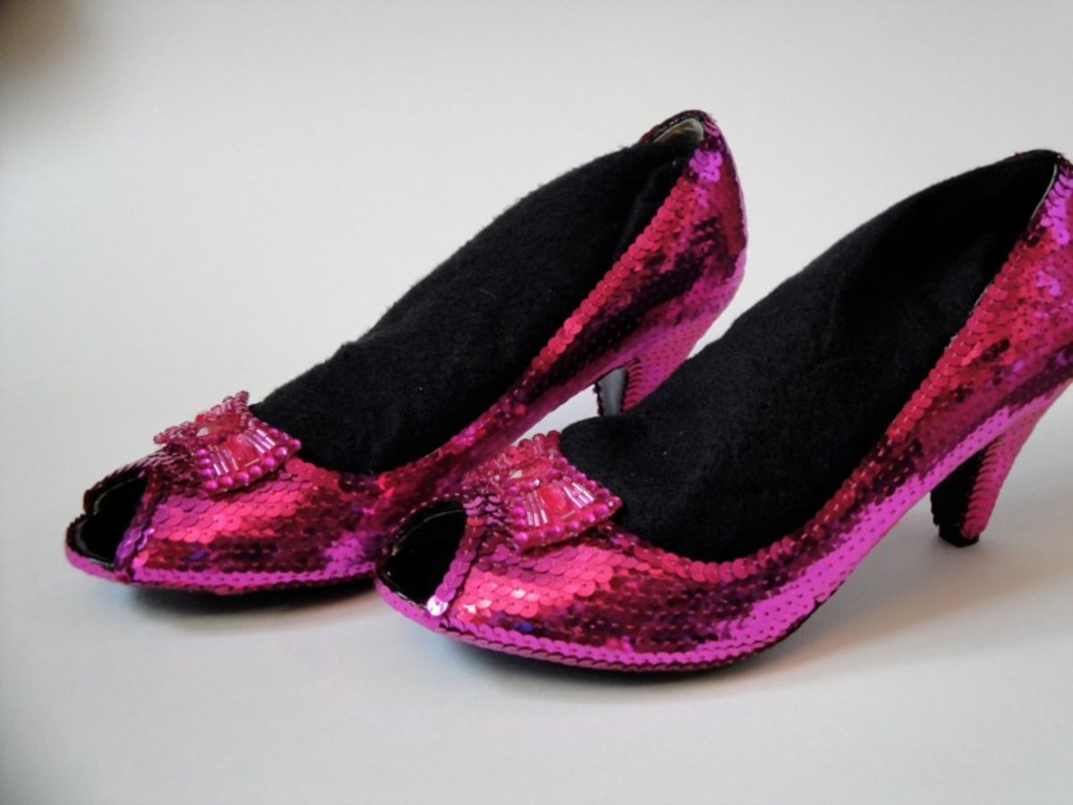 A hot pink pair of peep toe kitten heel pumps, perfect for those hot summer nights. These were requested by a customer for a birthday party.