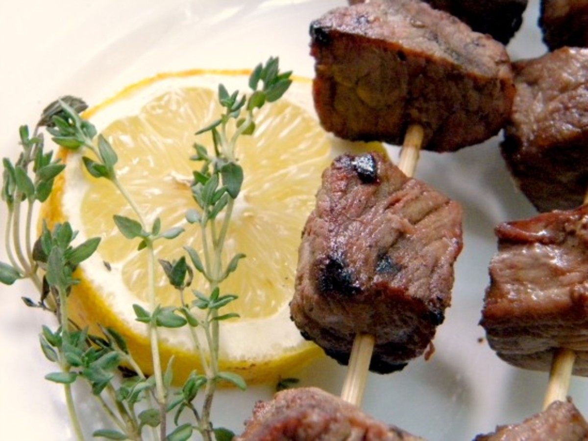 Marinated and grilled beef skewers are great for entertaining.
