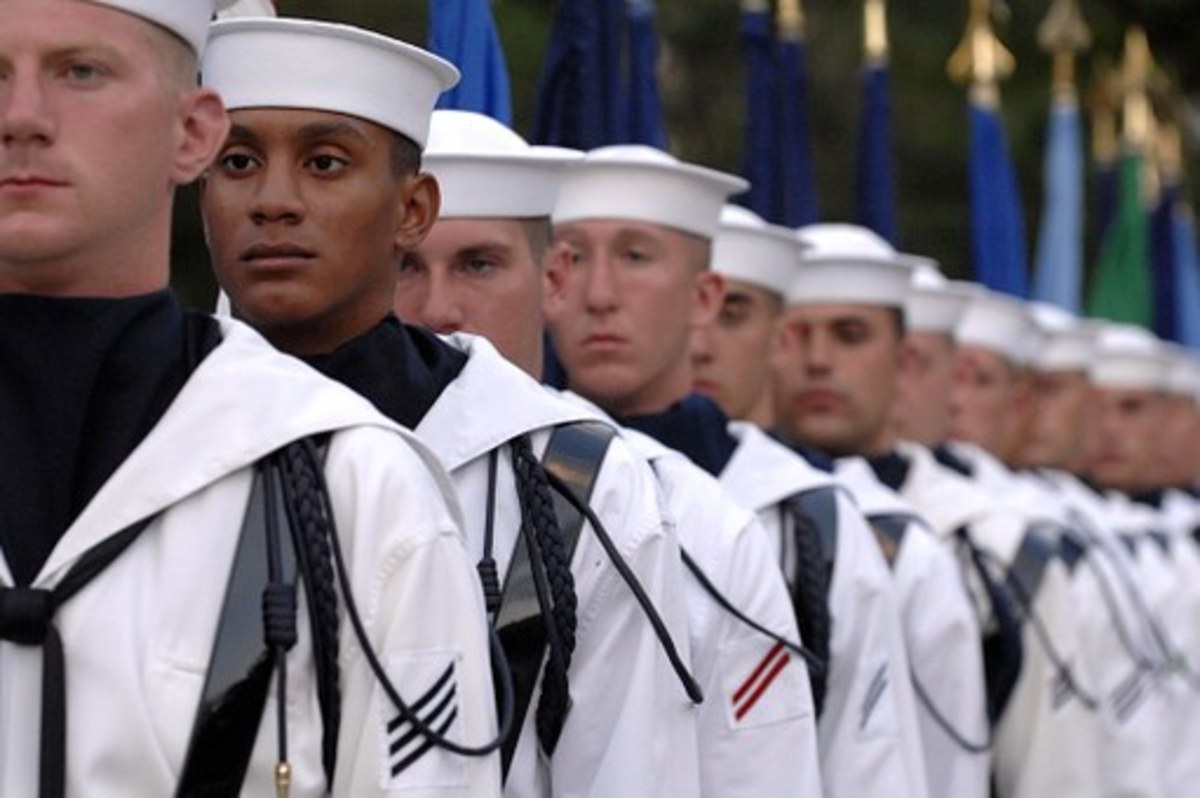 U.S. Navy soldiers in formation
