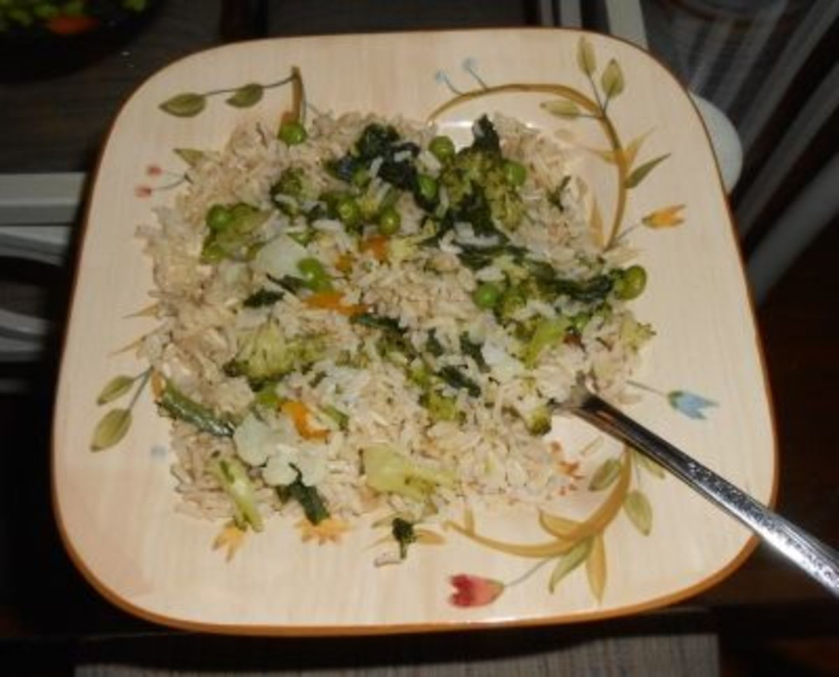 Basmati rice and vegetables