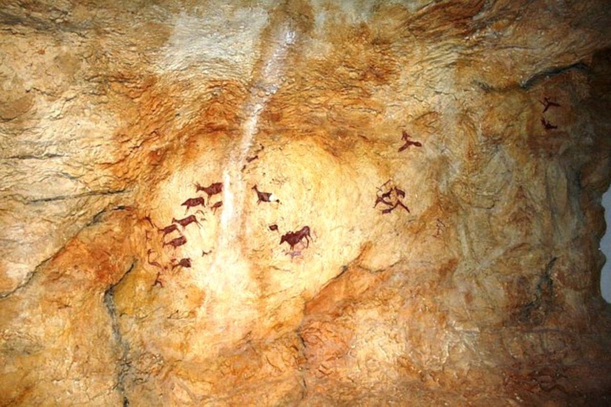 Humans have left their mark inside of caves.