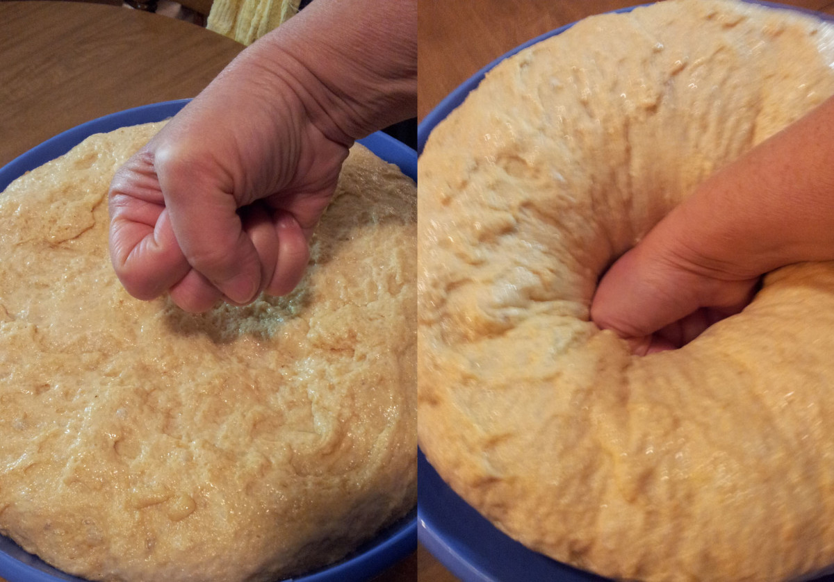 Punching down the dough is fun!