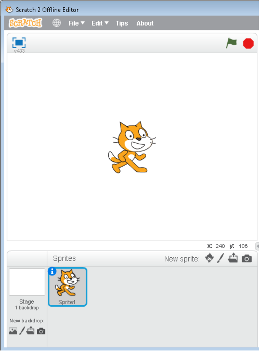 The Stage in the main Scratch User Interface.