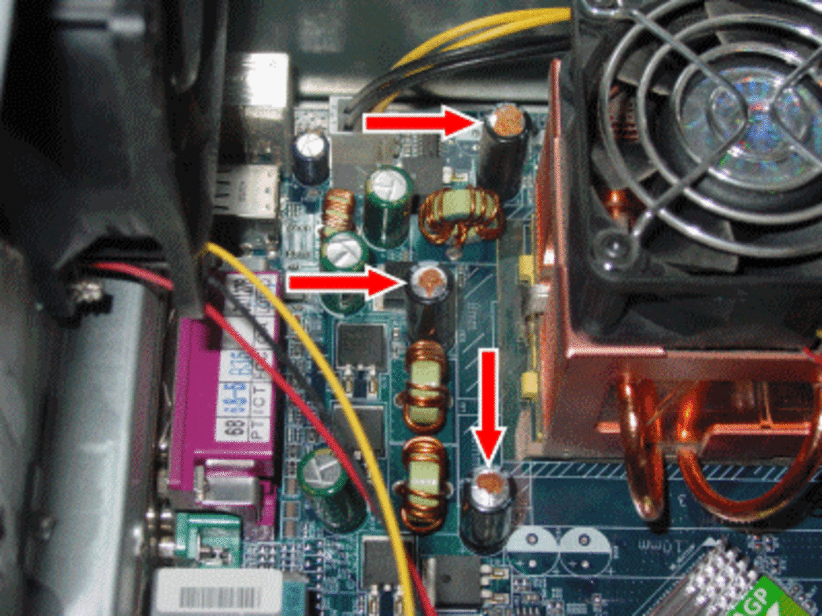 Leaking CPU Motherboard Capacitors