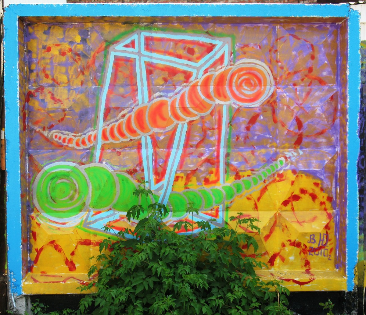 Mongolian death worm Olghoi on graffiti. Kharkov, 2009