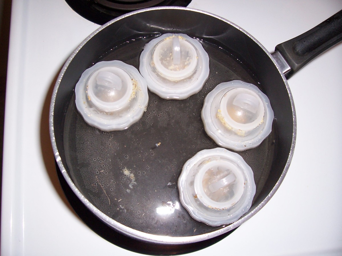 Step #6: Placing Eggies in saucepan full of warm water