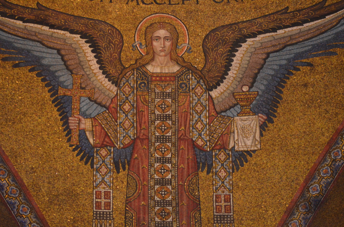 A beautiful mosaic angel. A beautiful mosaic angel.