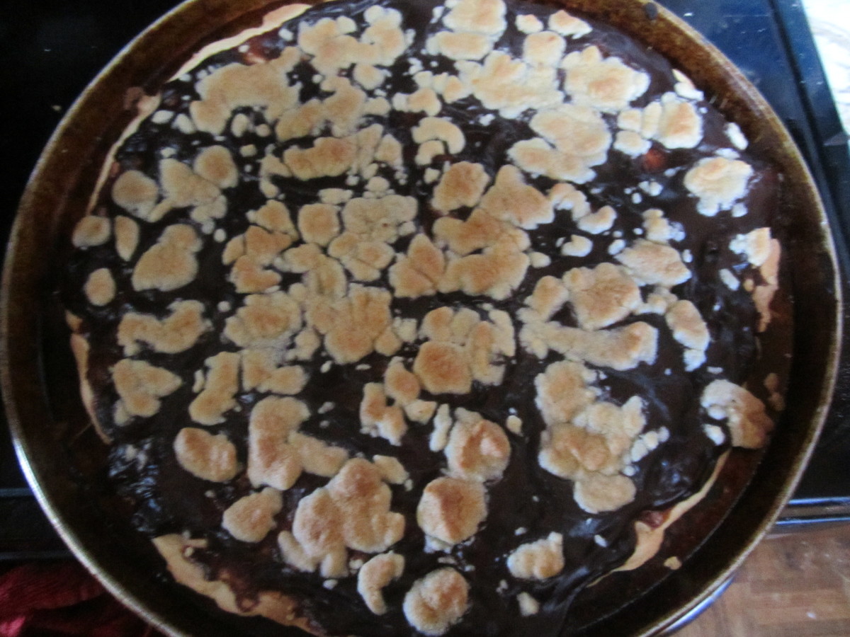 Hot and fresh chocolate pizza out of the oven!