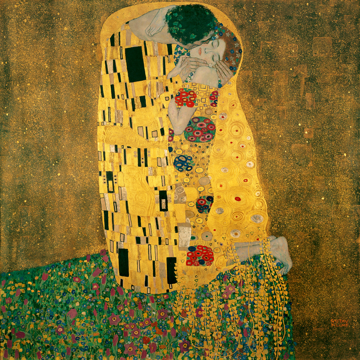 Gustav Klimt's "The Kiss" shows the passion and devotion present in a Leo-Virgo relationship.