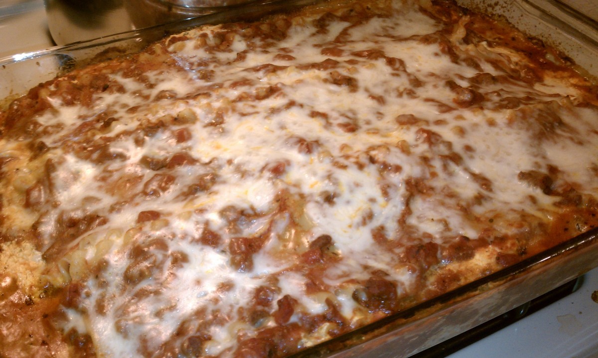 Layers of lasagna noodles, ground venison, homemade sauce, cheeses and herbs make this impressive delicious dinner!