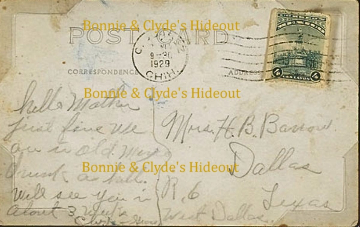 One of Clyde's postcards to his mother