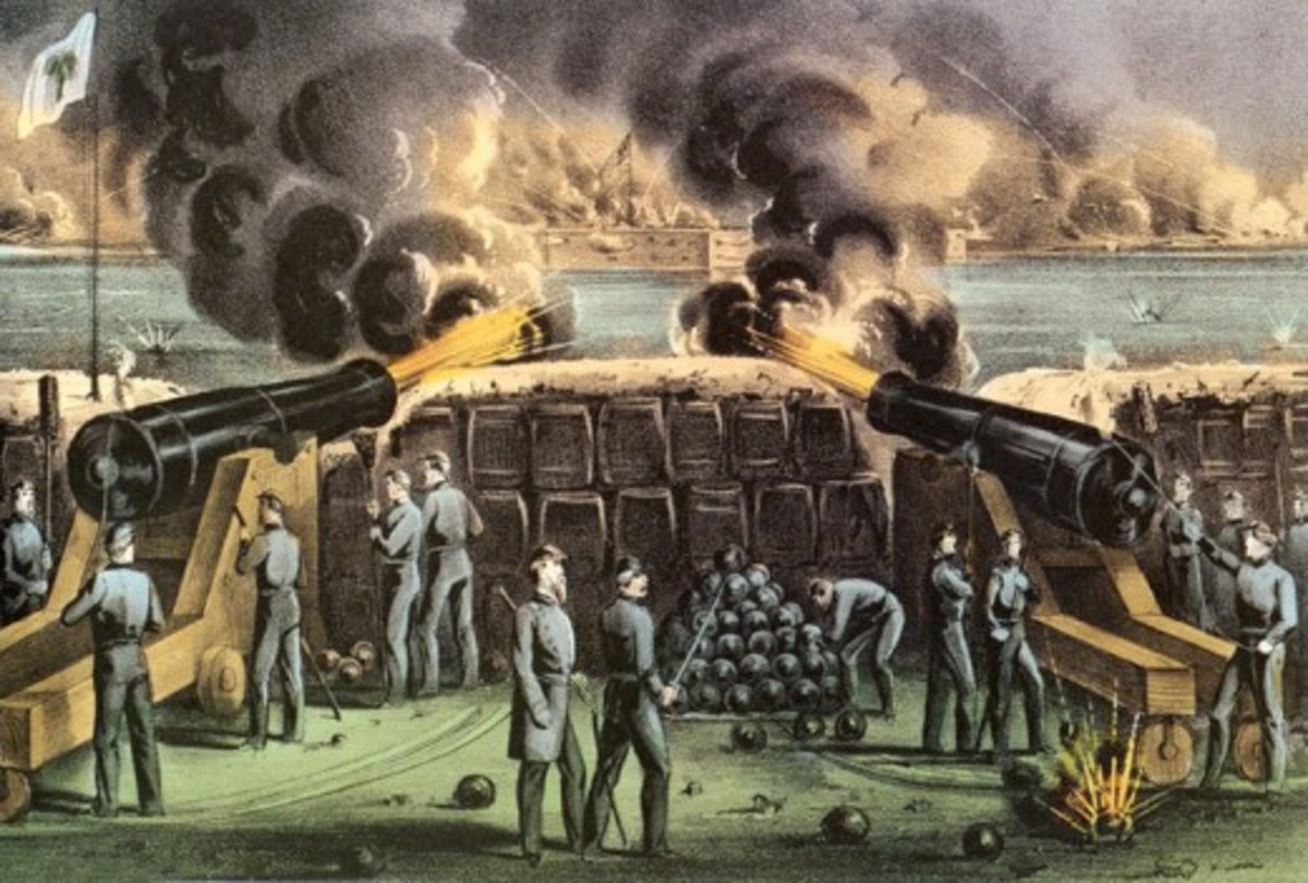 South Carolina artillery bombards Fort Sumter