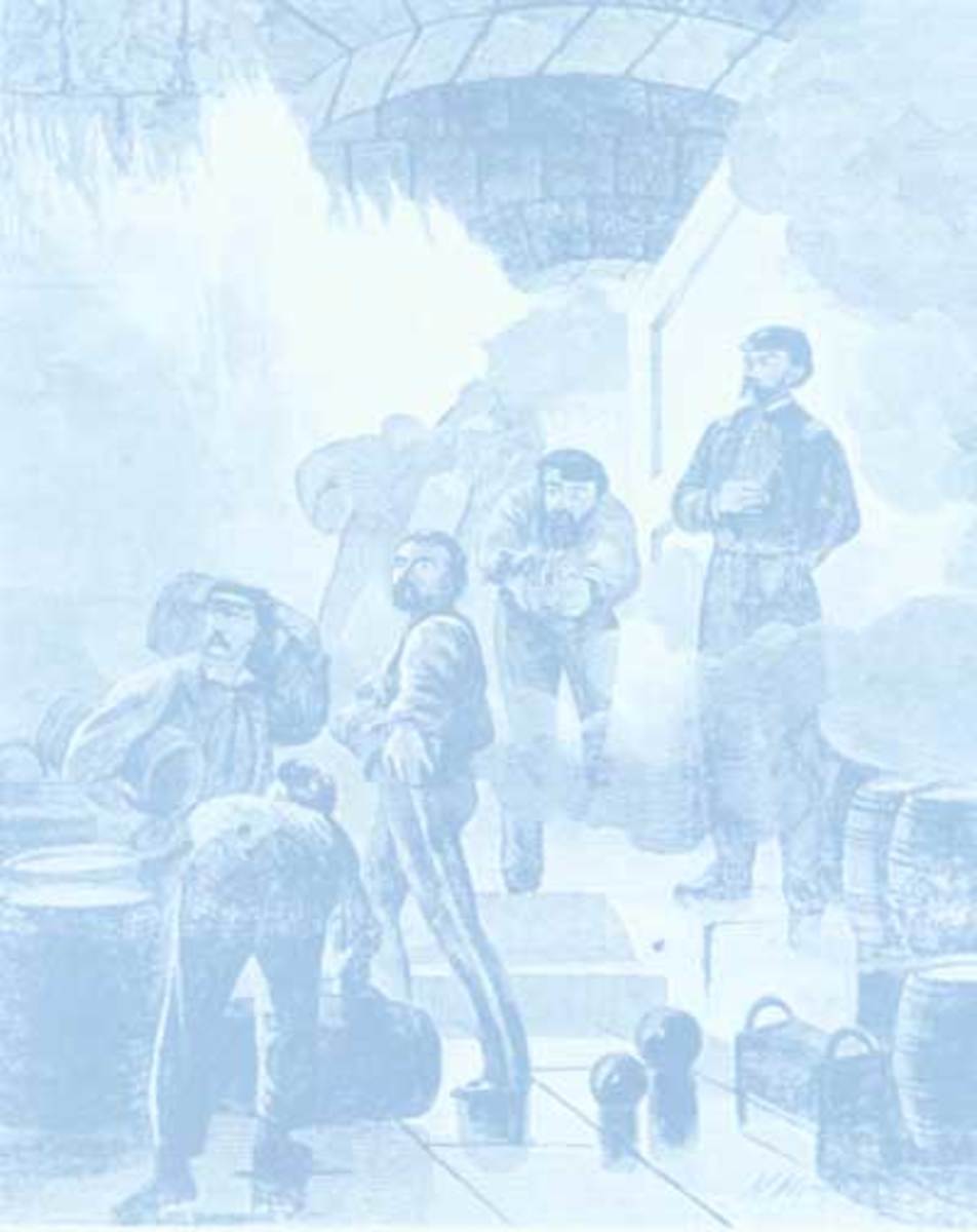 Removal of barrels of gunpowder from the fort's magazine