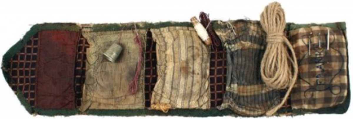 A "housewife" - a sewing kit carried by many troops in the war in order to mend their clothing