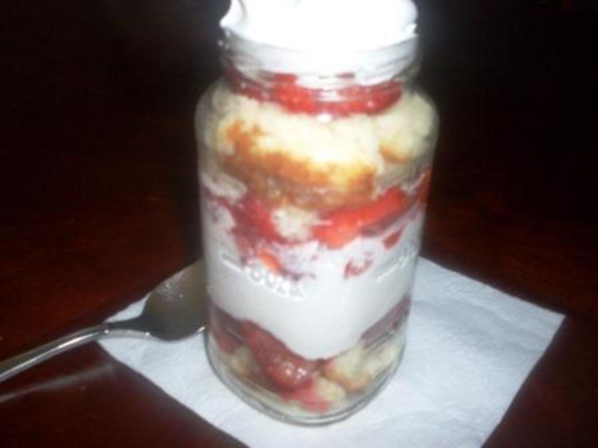 STRAWBERRY SHORTCAKE IN A MASON JAR is an appealing strawberry dessert 