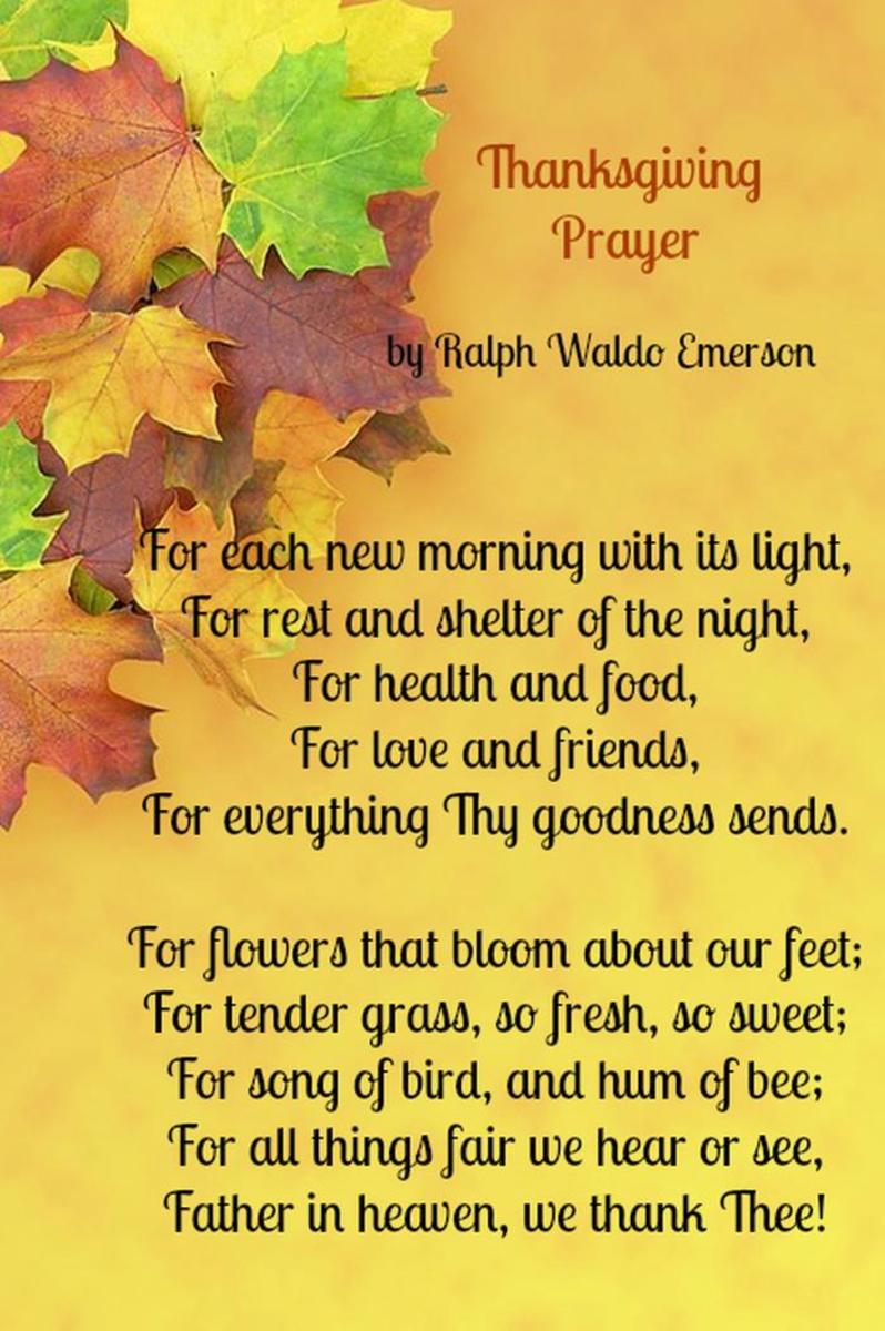 Thanksgiving Prayer Poem by Ralph Waldo Emerson