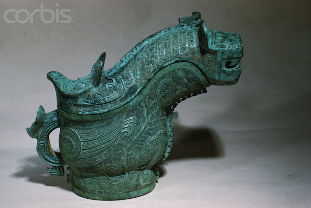 Shang Dynasty Bronze Ritual Wine-Pouring Vessel 