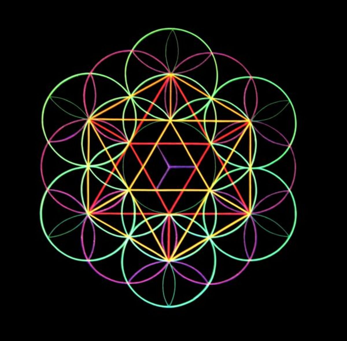 Using the Flower Of Life we can easily distinguish the Hexagon shape outlined from the Seed of Life contain within.