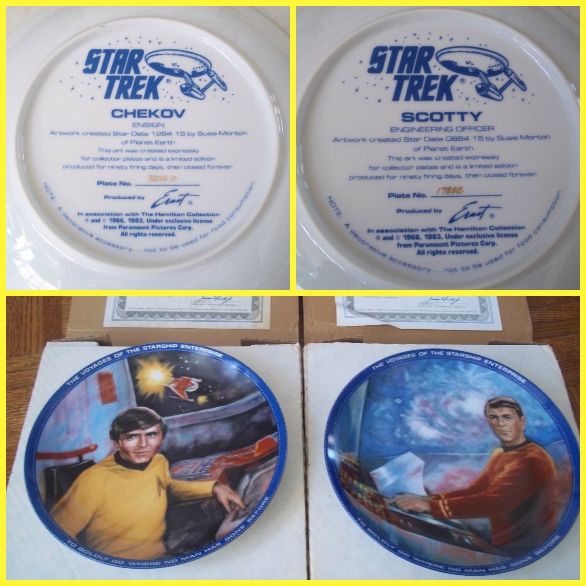 1991 Hamilton Gifts Starship Enterprise Star Trek Small Decorative Plate