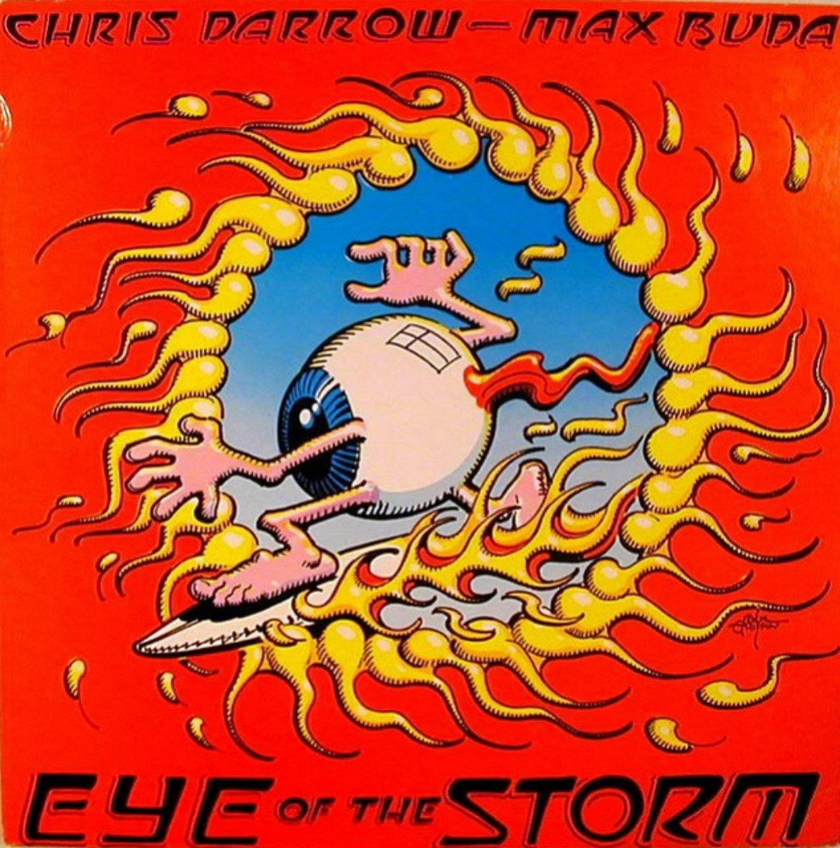 Chris Darrow & Max Buda "Eye Of The Storm" Takoma ‎TAK 7092 12" LP Vinyl Record US Pressing (1981) Album Cover Art by Rick Griffin