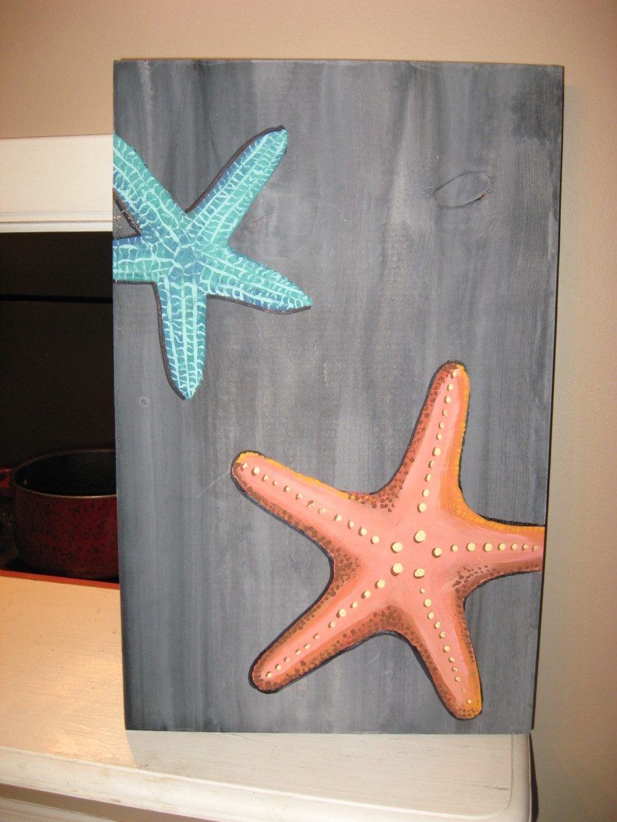 Starfish Painting on Wood