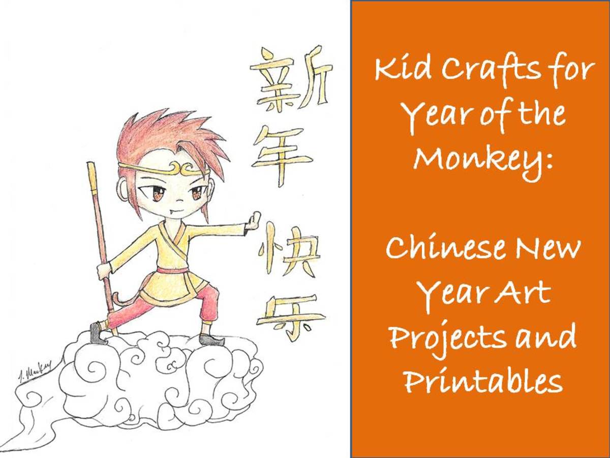 Kid Crafts for Year of the Monkey:  Chinese New Year Art Projects and Printables